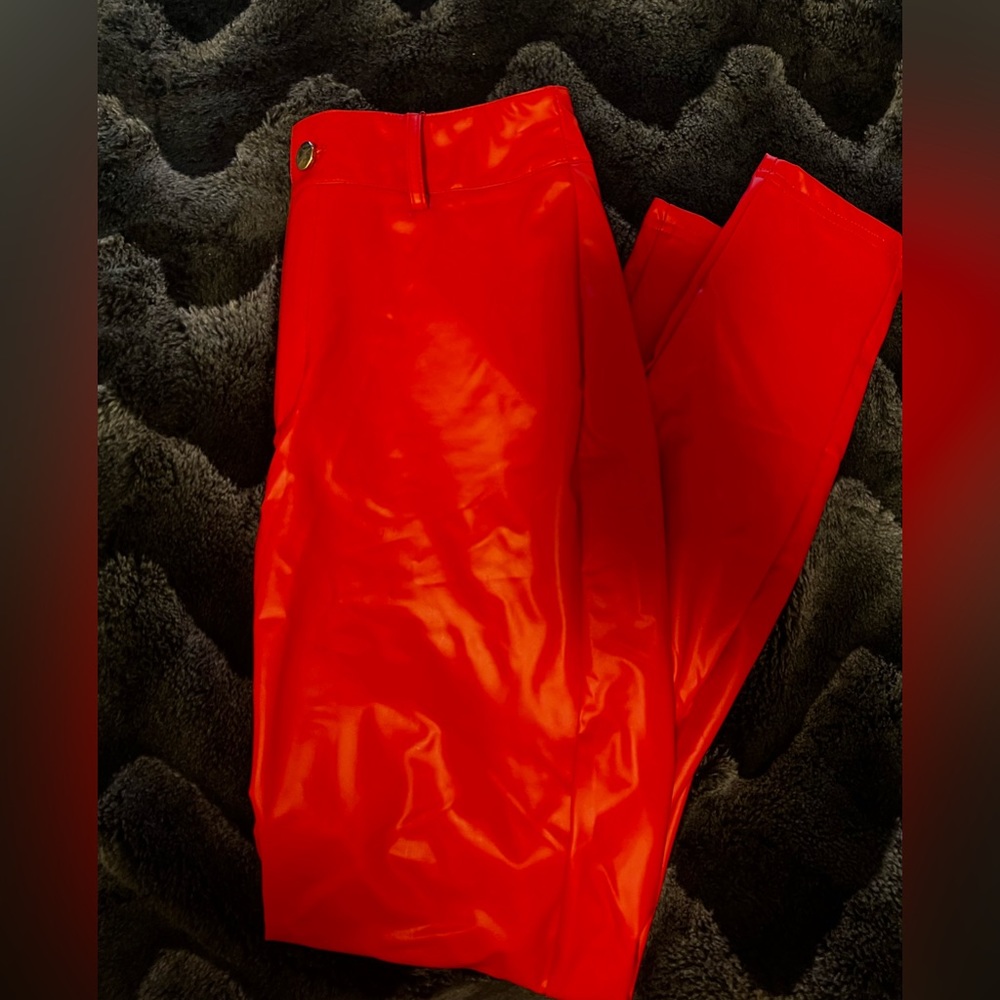 Red leather pants XXS fit like Small